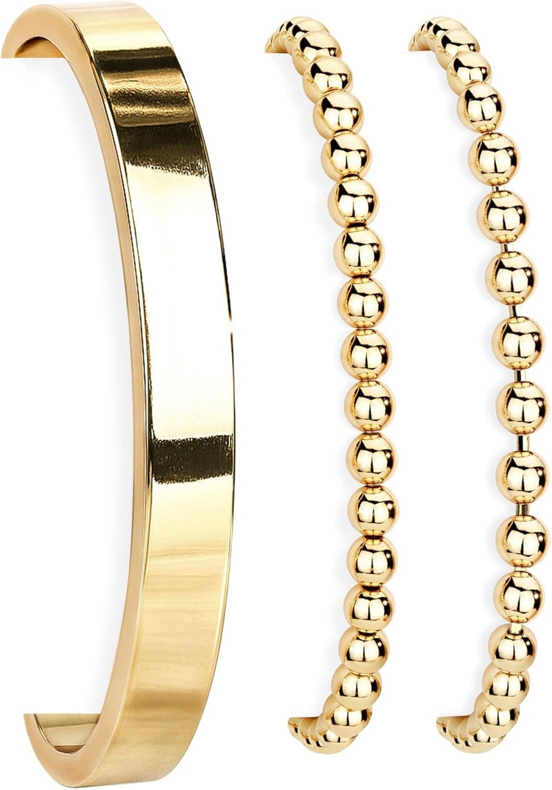 Poxtex 925 Sterling Silver Bracelets for Women Stack, 14K Gold Plated Bangle Cuff Jewelry Set Trendy, Adjustable Tennis Knot Twisted Bracelet for Wrist Essentials Women Fashion Gifts - Image 1